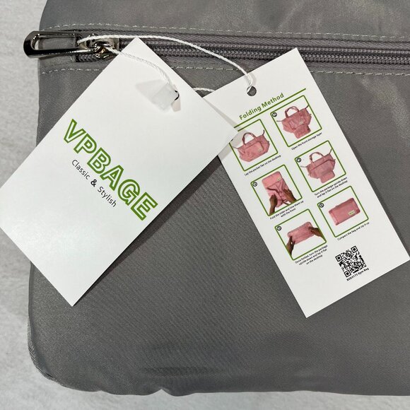 NEW Foldable Compact VPBAGE Gray Duffle Gym Bag BSD3175 - Picture 1 of 4